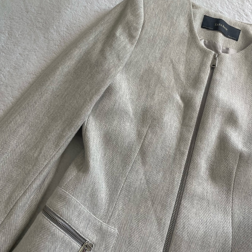 Zara Basic Herringbone Frock Coat - image 5